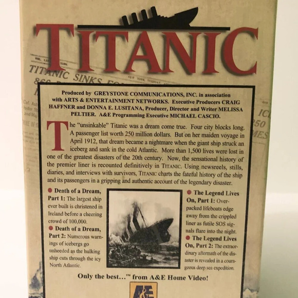 A&E Titanic 4 VHS Tape Documentary Series on the Sinking of the Titanic - Picture 12 of 16